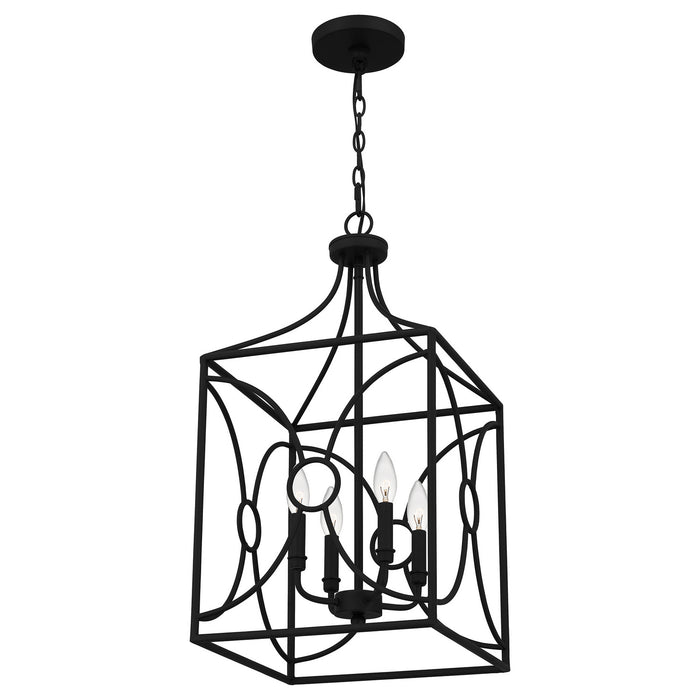 Four Light Pendant from the Grenelle collection in Matte Black finish