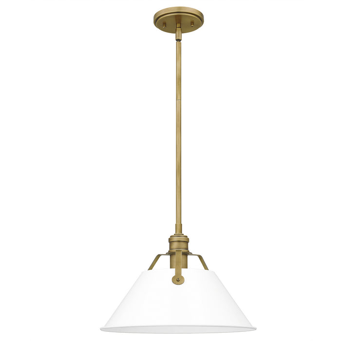 One Light Mini Pendant from the Jessup collection in Weathered Brass finish