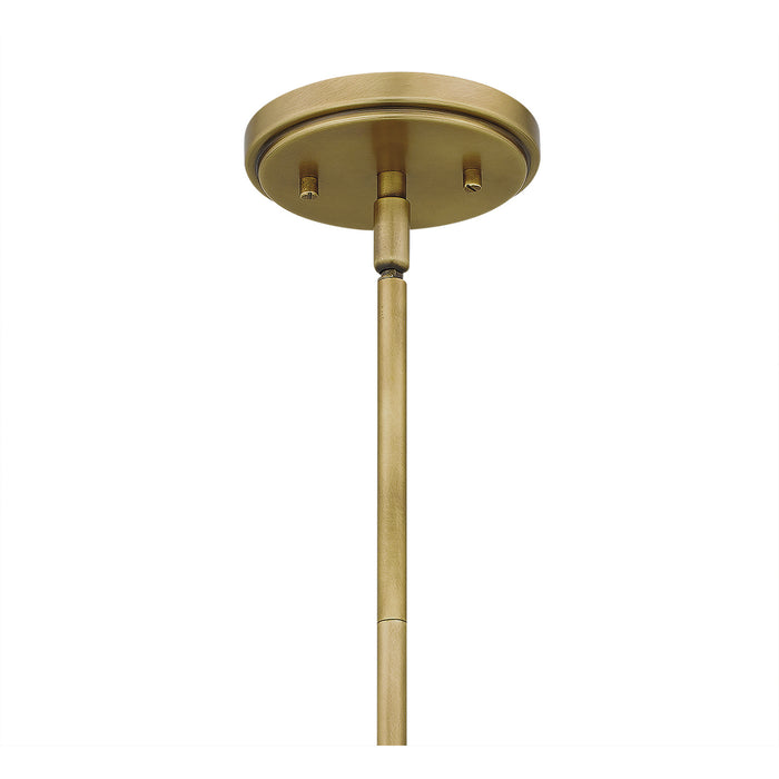One Light Mini Pendant from the Jessup collection in Weathered Brass finish