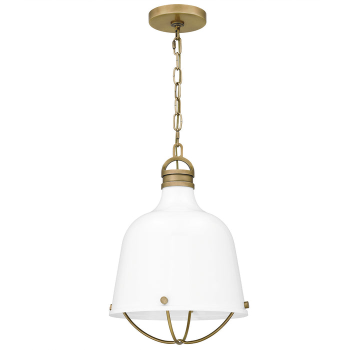 One Light Mini Pendant from the Adlington collection in Weathered Brass finish