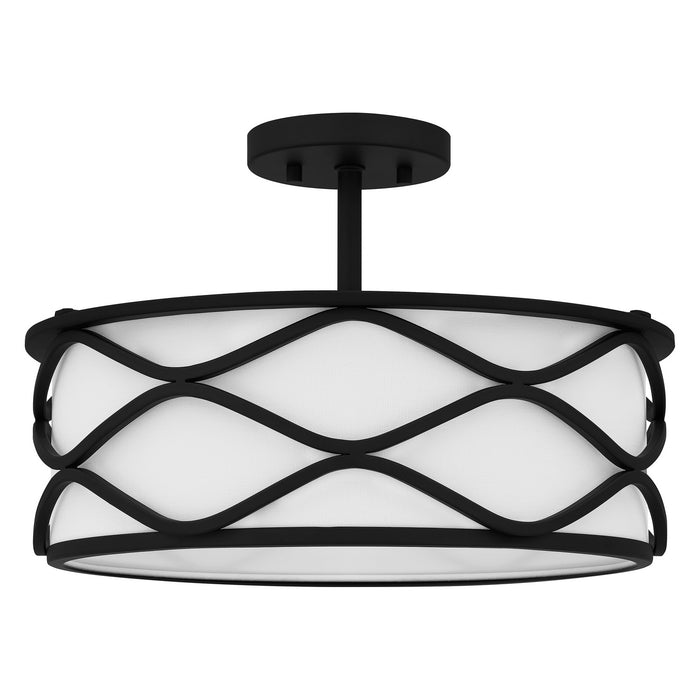 Three Light Semi Flush Mount from the Tallow collection in Matte Black finish
