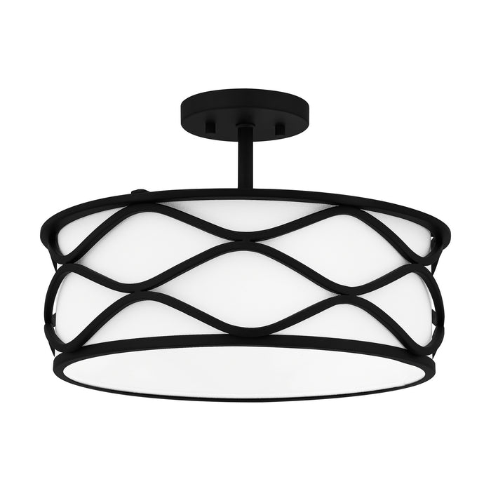 Three Light Semi Flush Mount from the Tallow collection in Matte Black finish
