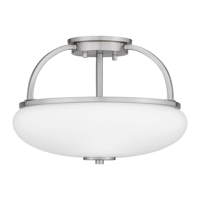 Three Light Semi Flush Mount from the Easton collection in Brushed Nickel finish