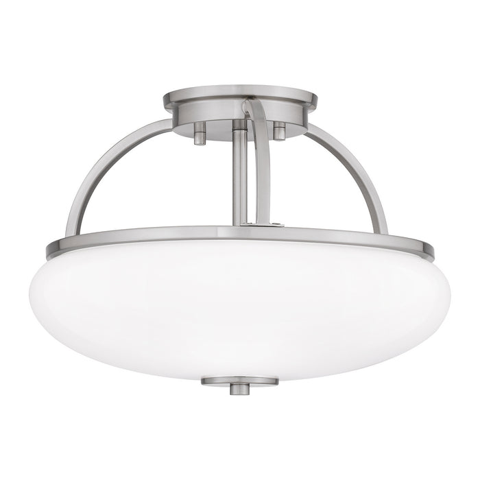 Three Light Semi Flush Mount from the Easton collection in Brushed Nickel finish