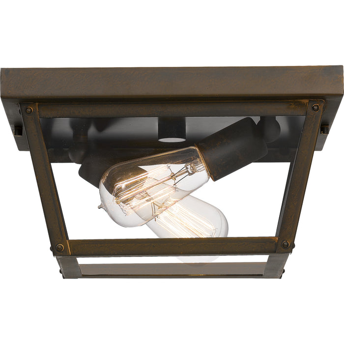Two Light Flush Mount from the Rue De Royal collection in Industrial Bronze finish