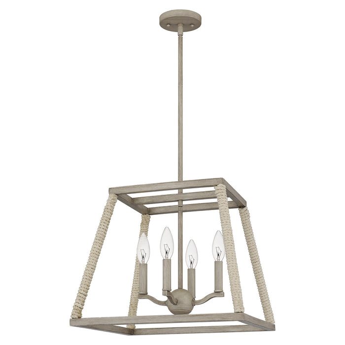 Four Light Pendant from the Rosalind collection in Grey Washed Oak finish