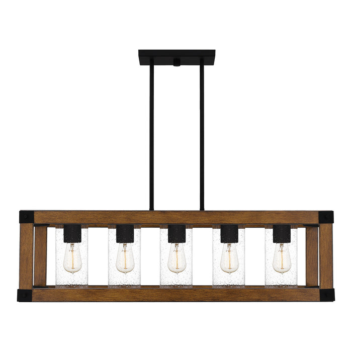 Five Light Linear Chandelier from the Rylan collection in Matte Black finish