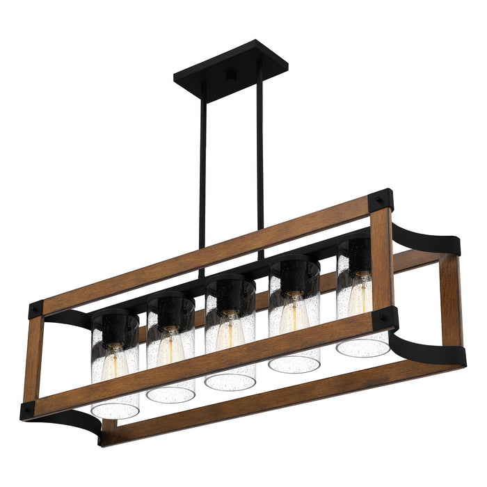 Five Light Linear Chandelier from the Rylan collection in Matte Black finish