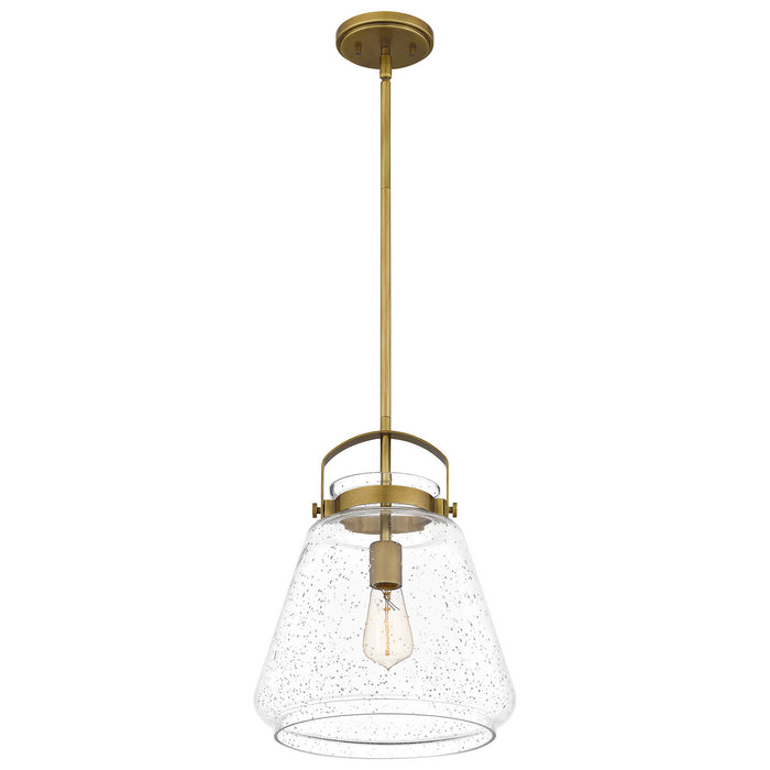 One Light Mini Pendant from the Stella collection in Weathered Brass finish