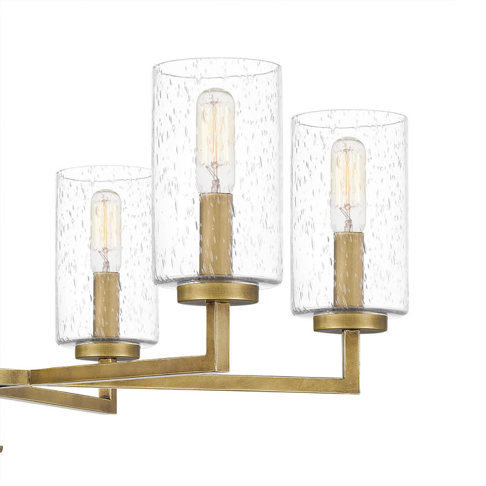 Six Light Chandelier from the Sunburst collection in Weathered Brass finish