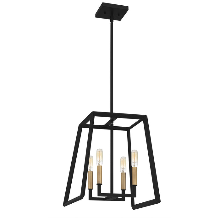 Four Light Pendant from the Tilly collection in Matte Black finish