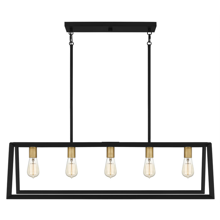 Five Light Linear Chandelier from the Tilly collection in Matte Black finish