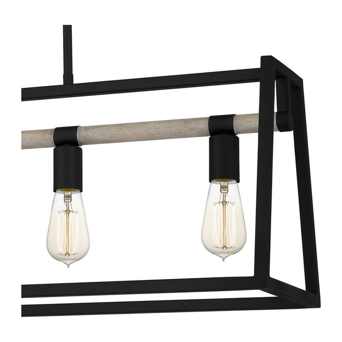 Five Light Linear Chandelier from the Tippet collection in Matte Black finish