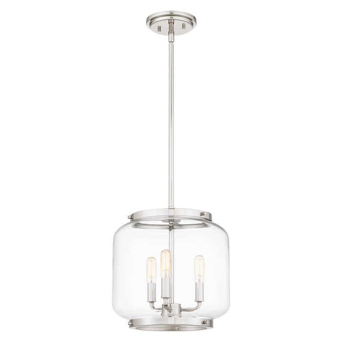Three Light Pendant from the Tapley collection in Polished Nickel finish