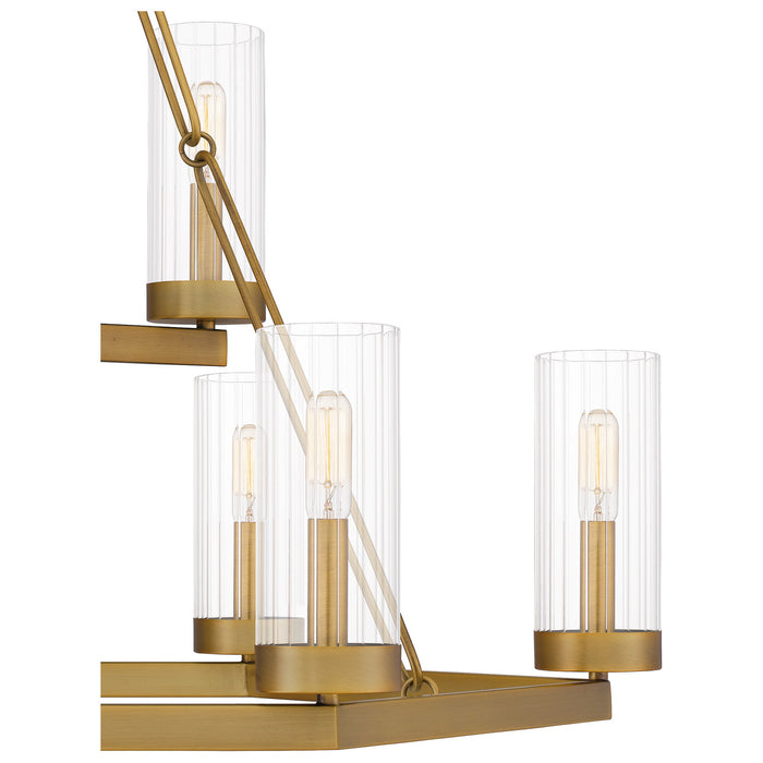 Nine Light Chandelier from the Valens collection in Aged Brass finish