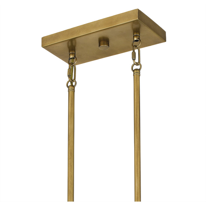 Three Light Linear Chandelier from the Webster collection in Weathered Brass finish