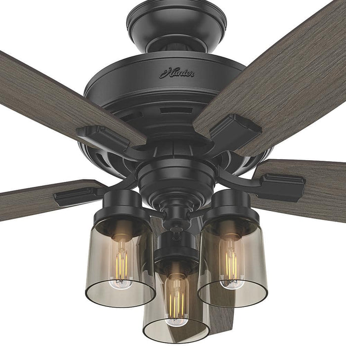 Hunter 52" Bennett Ceiling Fan with 3-Light LED Light Kit and Handheld Remote