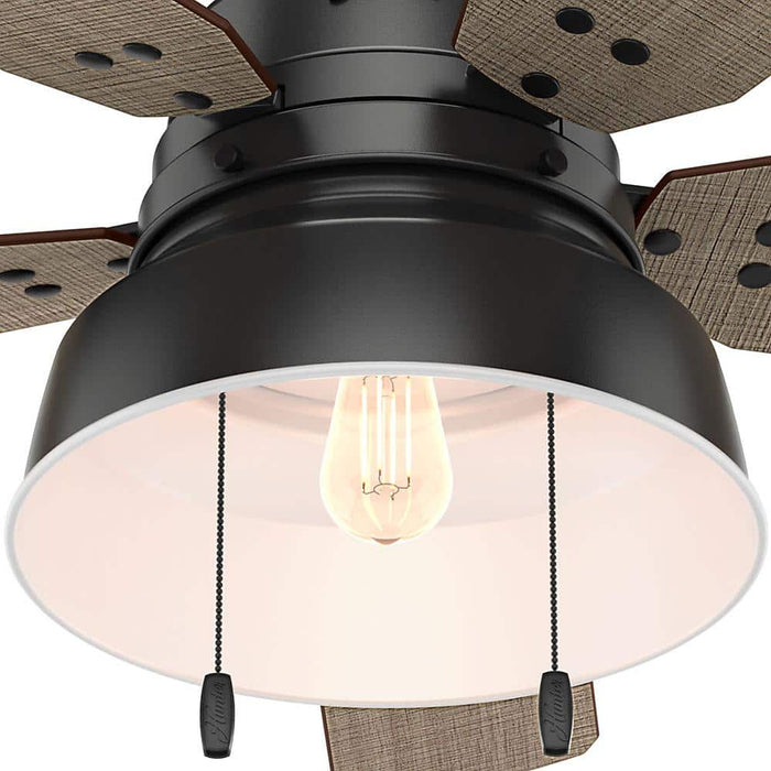 Hunter 52" Mill Valley Low Profile Ceiling Fan with LED Light Kit and Pull Chains