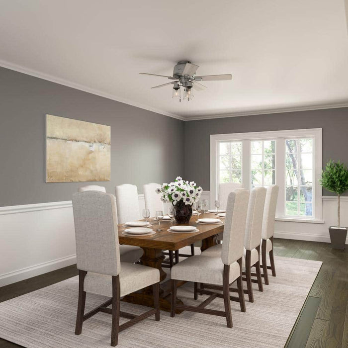 Hunter 44" Hartland Hugger Ceiling Fan with LED Light Kit and Pull Chains