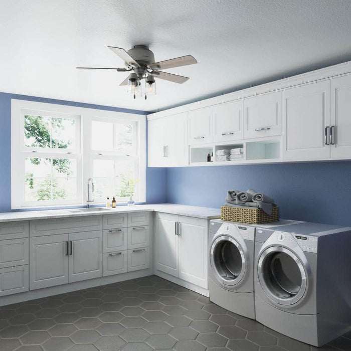 Hunter 44" Hartland Hugger Ceiling Fan with LED Light Kit and Pull Chains