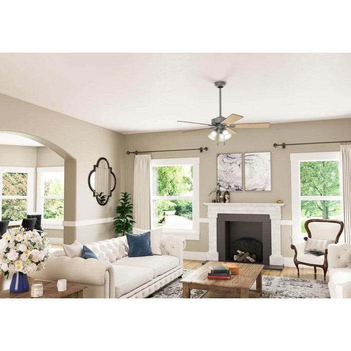 Hunter 52" Swanson Ceiling Fan with 3-Light LED Light Kit and Pull Chains