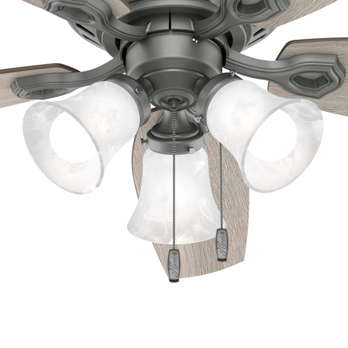 Hunter 52" Builder Hugger Ceiling Fan with LED Light Kit and Pull Chains