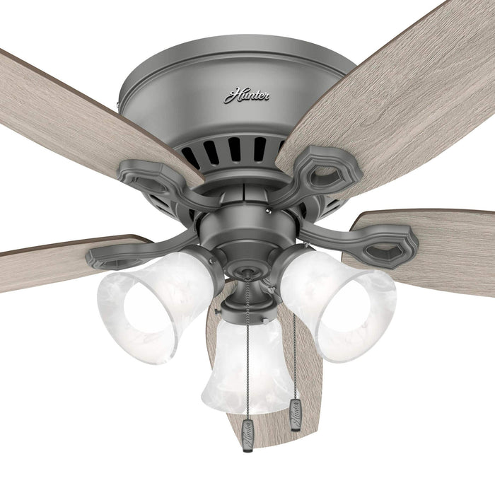 Hunter 52" Builder Hugger Ceiling Fan with LED Light Kit and Pull Chains