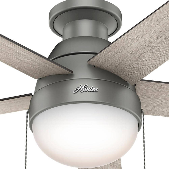 Hunter 46" Anslee Low Profile Ceiling Fan with LED Light Kit and Pull Chains