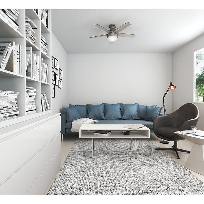 Hunter 46" Anslee Low Profile Ceiling Fan with LED Light Kit and Pull Chains