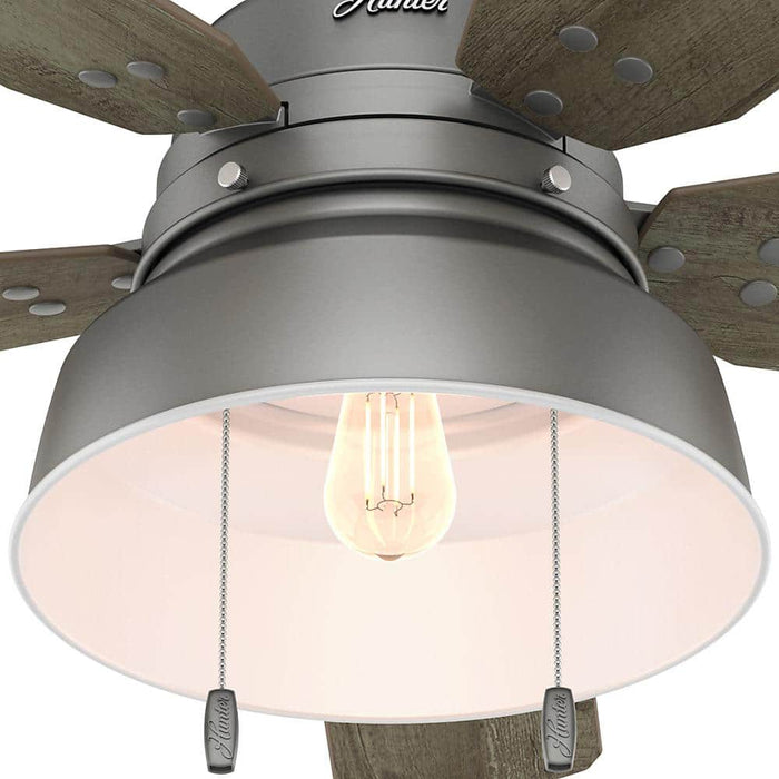 Hunter 52" Mill Valley Low Profile Ceiling Fan with LED Light Kit and Pull Chains