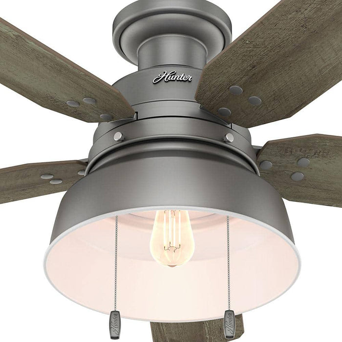 Hunter 52" Mill Valley Low Profile Ceiling Fan with LED Light Kit and Pull Chains