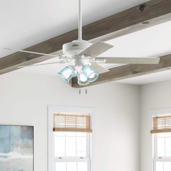 52``Ceiling Fan from the Whittier collection in Matte White finish