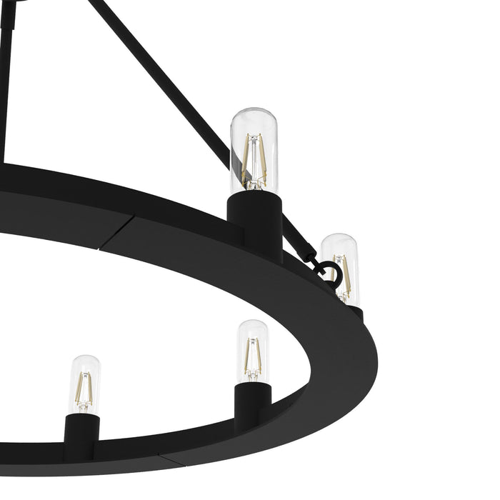 Nine Light Chandelier from the Saddlewood collection in Natural Iron finish
