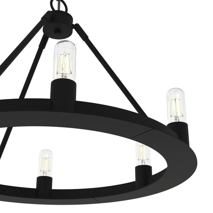 Six Light Chandelier from the Saddlewood collection in Natural Iron finish