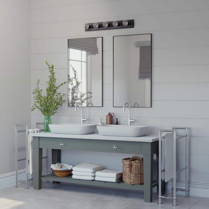 Five Light Vanity from the Donelson collection in Natural Iron finish