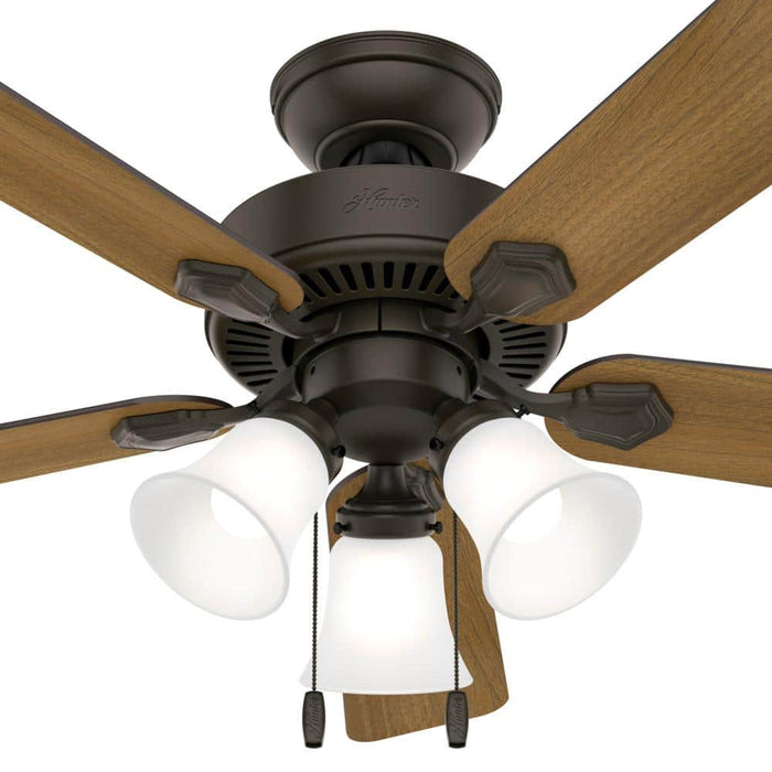Hunter 44" Swanson Ceiling Fan with 3-Light LED Light Kit and Pull Chains