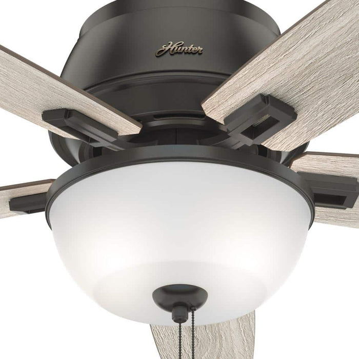 Hunter 52" Donegan Hugger Ceiling Fan with LED Light Kit and Pull Chains