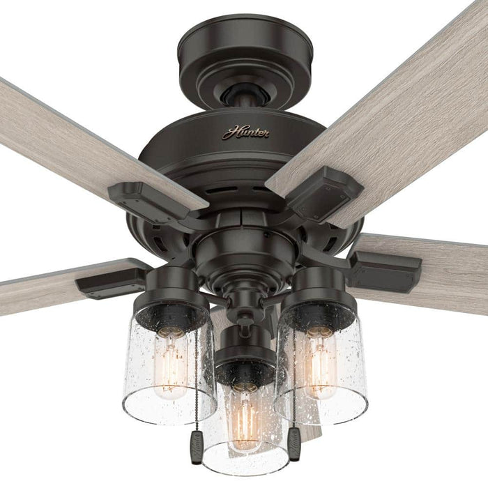Hunter 44" Hartland Ceiling Fan with LED Light Kit and Pull Chains