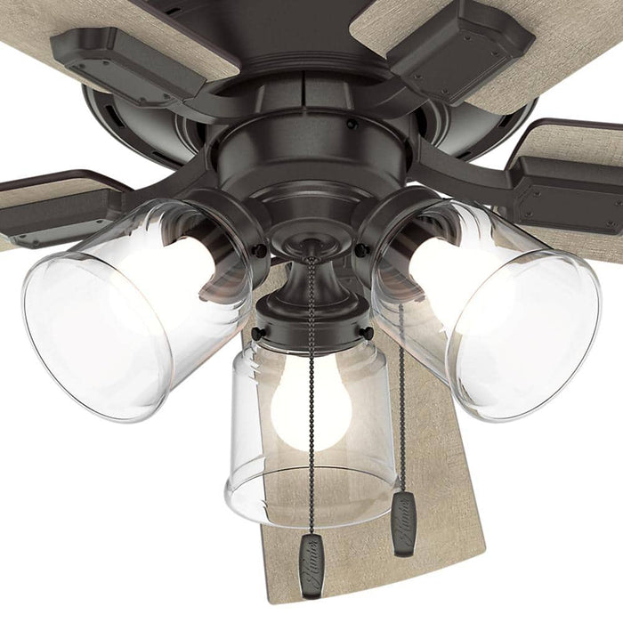 Hunter 52" Crestfield Hugger Ceiling Fan with LED Light Kit and Pull Chains