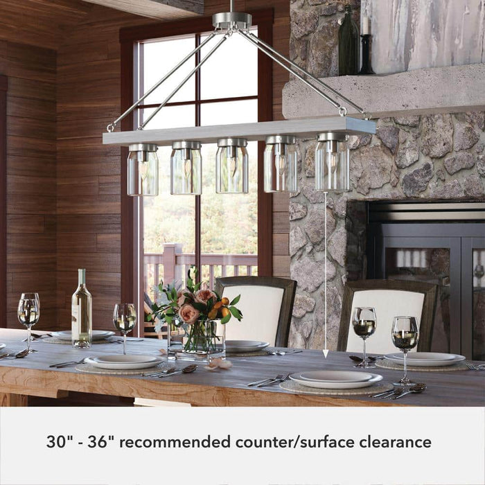 Hunter Devon Park Five Light Linear Chandelier