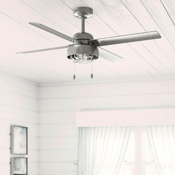 Hunter 52" Spring Mill Ceiling Fan with LED Light Kit and Pull Chains