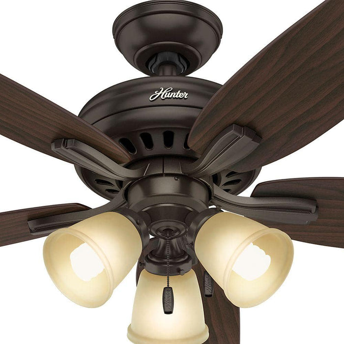 Hunter 52" Newsome Ceiling Fan with 3-Light LED Light Kit and Pull Chains