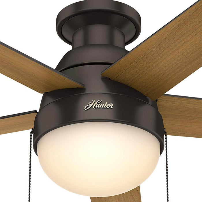 Hunter 46" Anslee Low Profile Ceiling Fan with LED Light Kit and Pull Chains