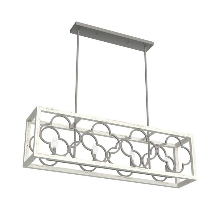 Four Light Linear Chandelier from the Gablecrest collection in Painted Concrete finish