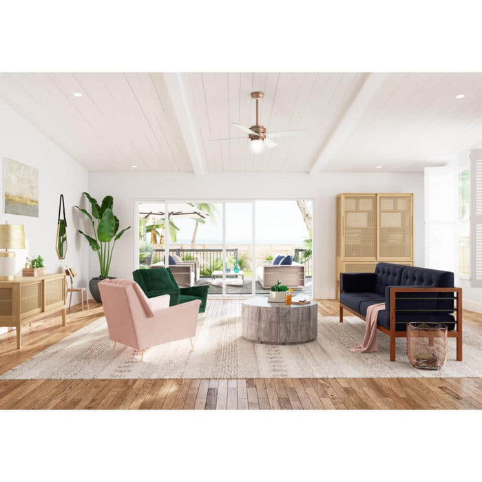 Hunter 52" Hepburn Ceiling Fan with LED Light Kit and Wall Control