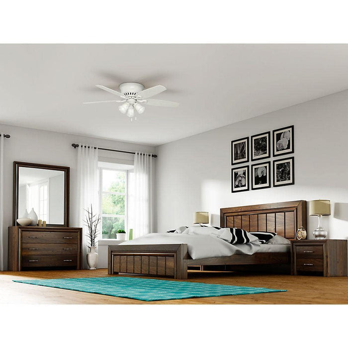 Hunter 52" Builder Hugger Ceiling Fan with LED Light Kit and Pull Chains